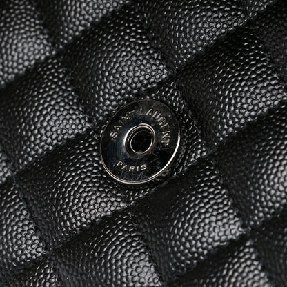 Saint Laurent Grain De Poudre Textured Mixed Matelasse Triquilt Medium Monogram Satchel Black 13 of 13