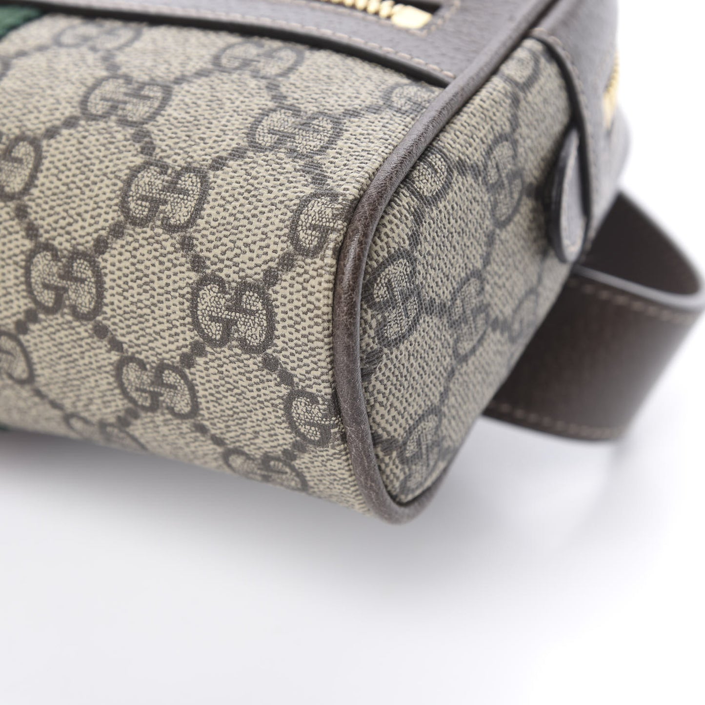 GG Supreme Monogram Web Small Ophidia Belt Bag 75 30 Dark Brown