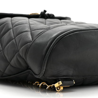 Chanel Lambskin Quilted Drawstring Backpack Black 10 of 16
