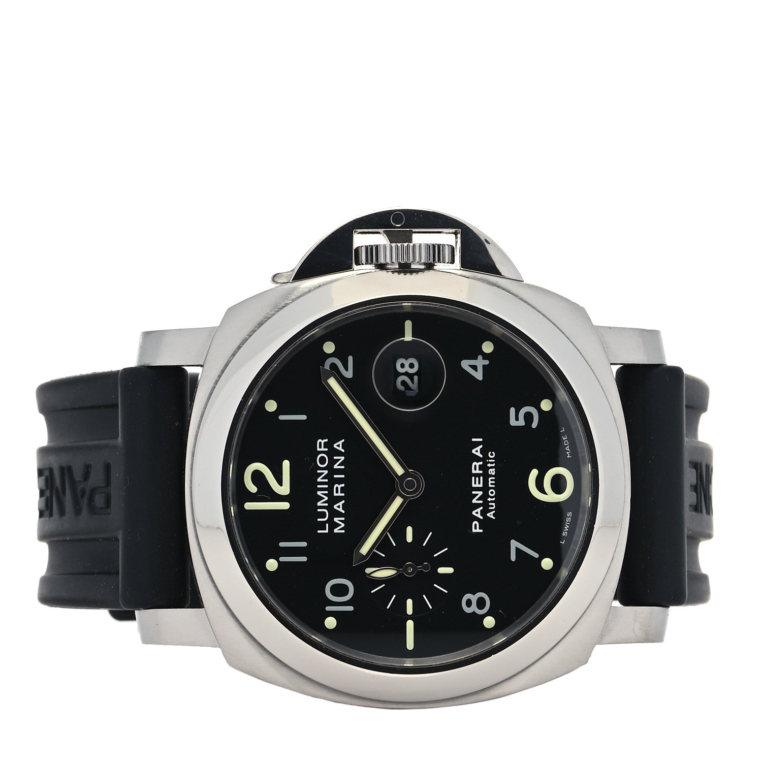 Panerai Stainless Steel Rubber 44mm Luminor Marina Automatic Watch Black PAM00164 2 of 5