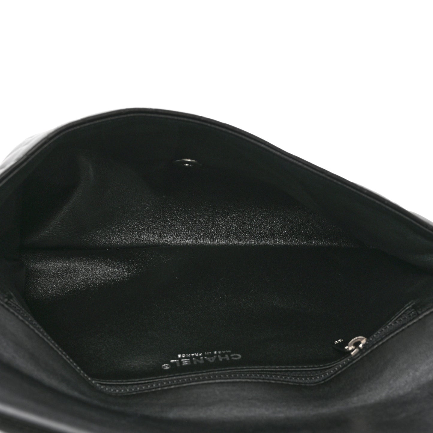 Lambskin Quilted Flap Clutch Black