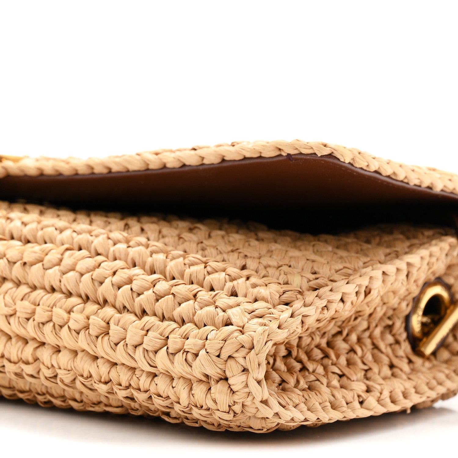 Saint Laurent Raffia Monogram Tassel Kate 99 Dark Nude 10 of 10