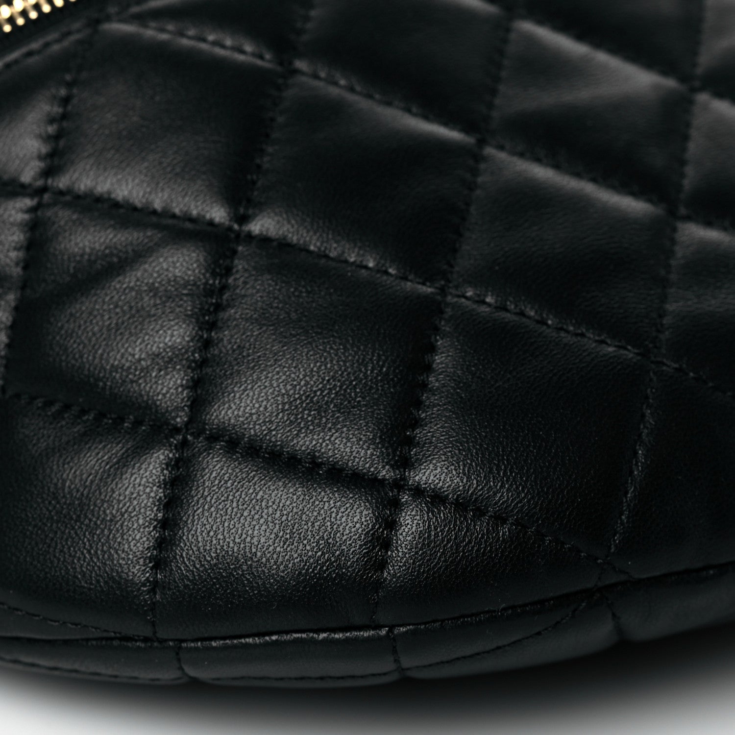Chanel Lambskin Pearl Quilted CC Belt Bag Black 9 of 11