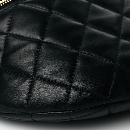 Chanel Lambskin Pearl Quilted CC Belt Bag Black 9 of 11