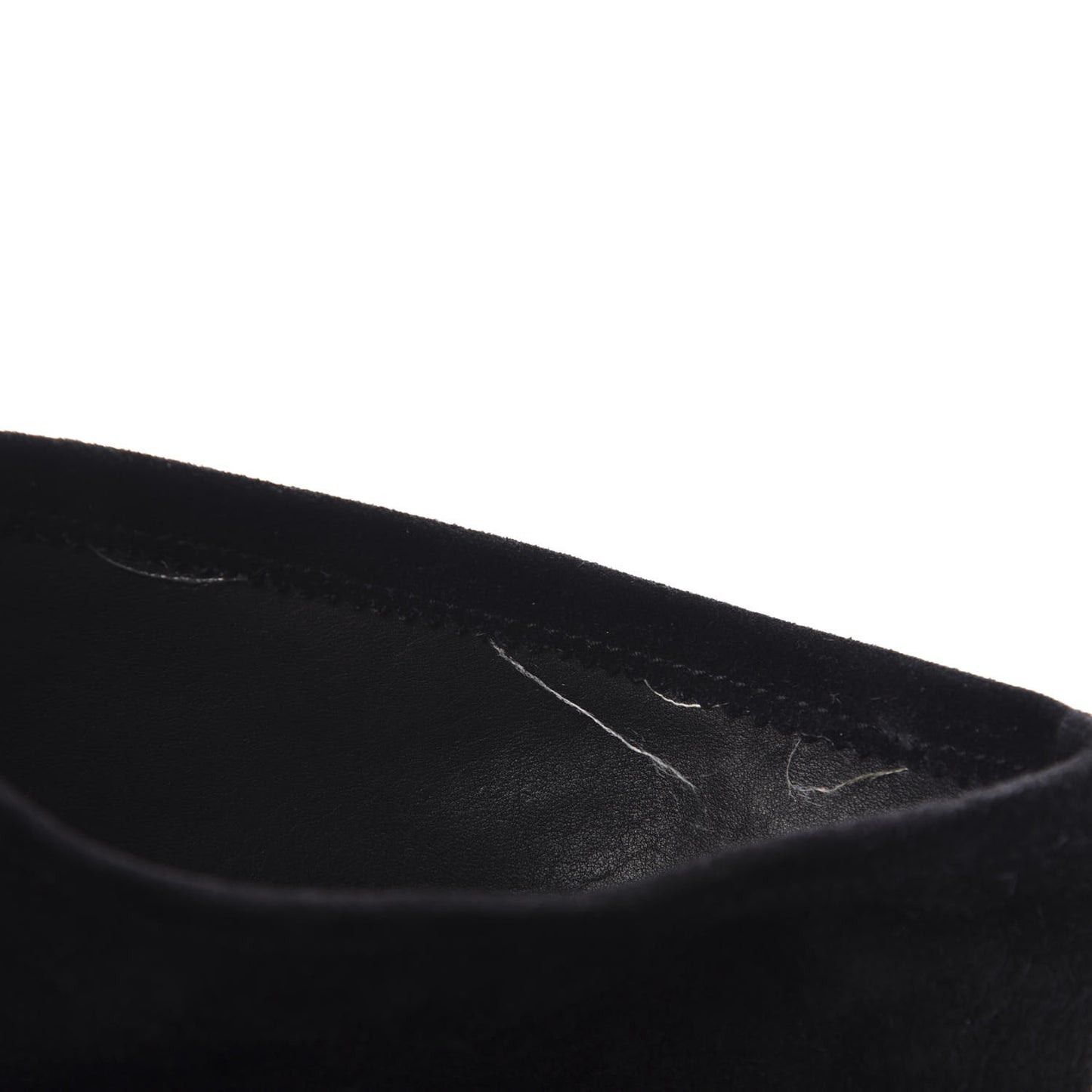 Suede Calfskin CC Knee High Boots 39.5 Black