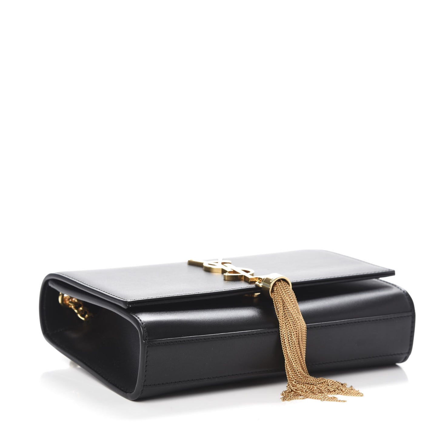 Calfskin Small Classic Monogram Kate Tassel Satchel Black