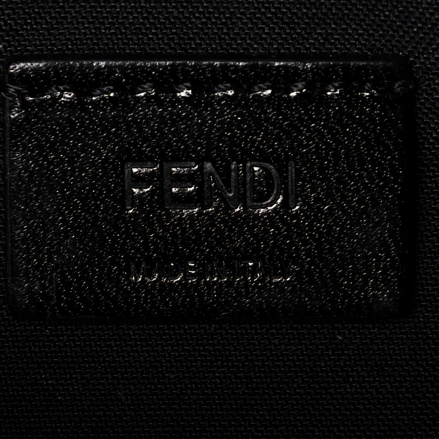 Fendi Recycled Fabric Jacquard Vitello Grace FF 1974 Baguette Belt Pouch Tobacco Moro Black 9 of 12