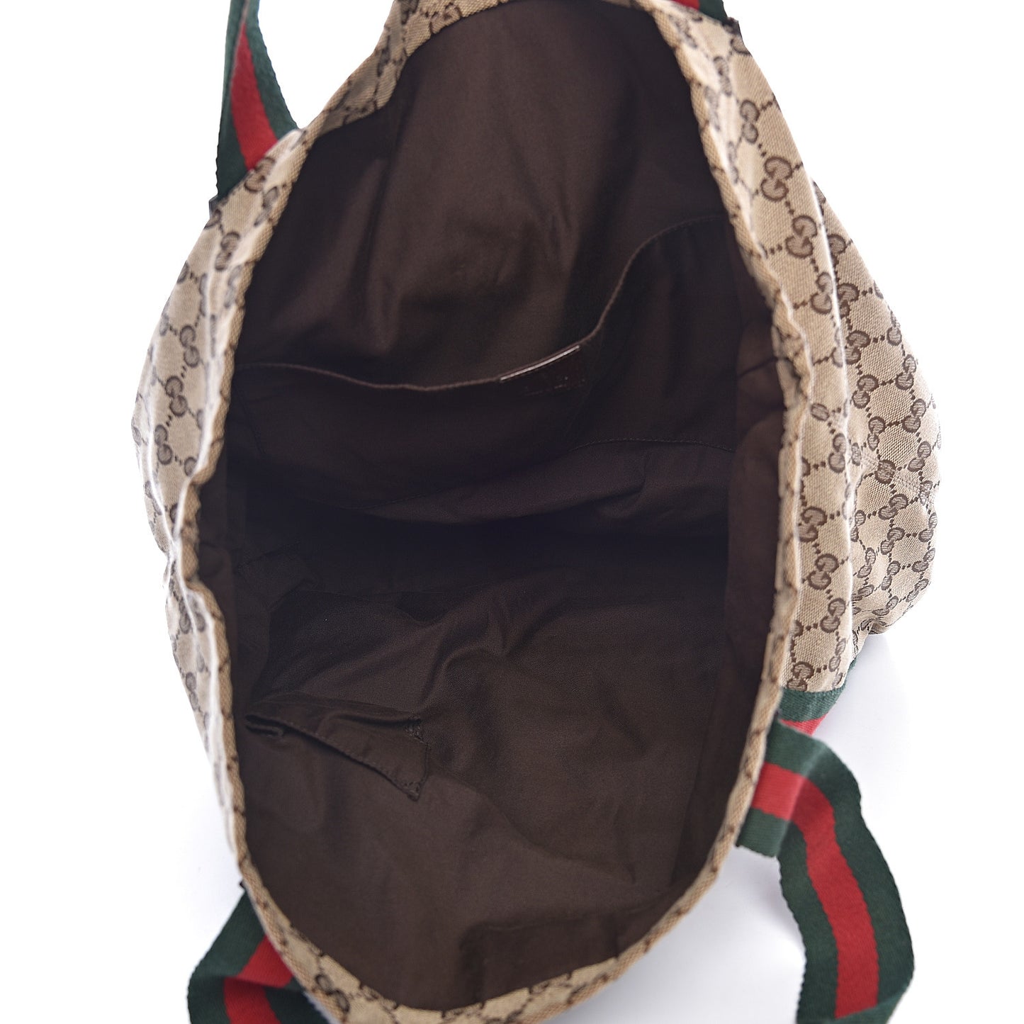 GG Monogram Medium Web Handle Vertical Tote Dark Brown