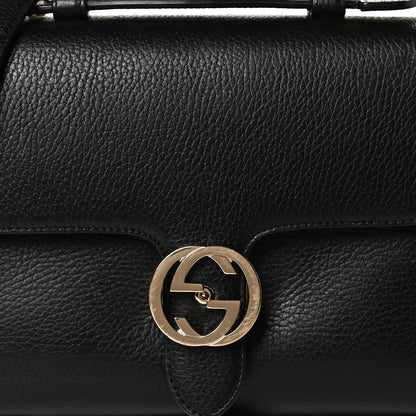 Gucci Dollar Calfskin Interlocking G Top Handle Shoulder Bag Black 9 of 13
