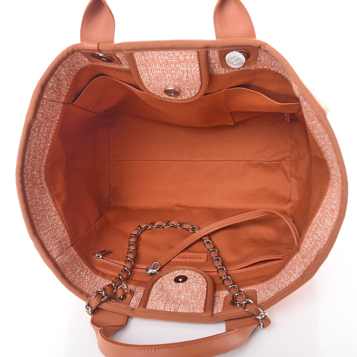 Canvas Large Deauville Tote Brown Light Orange