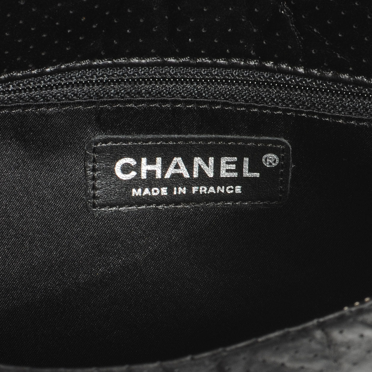 Chanel Aged Calfskin Perforated Tote Black 6 of 7
