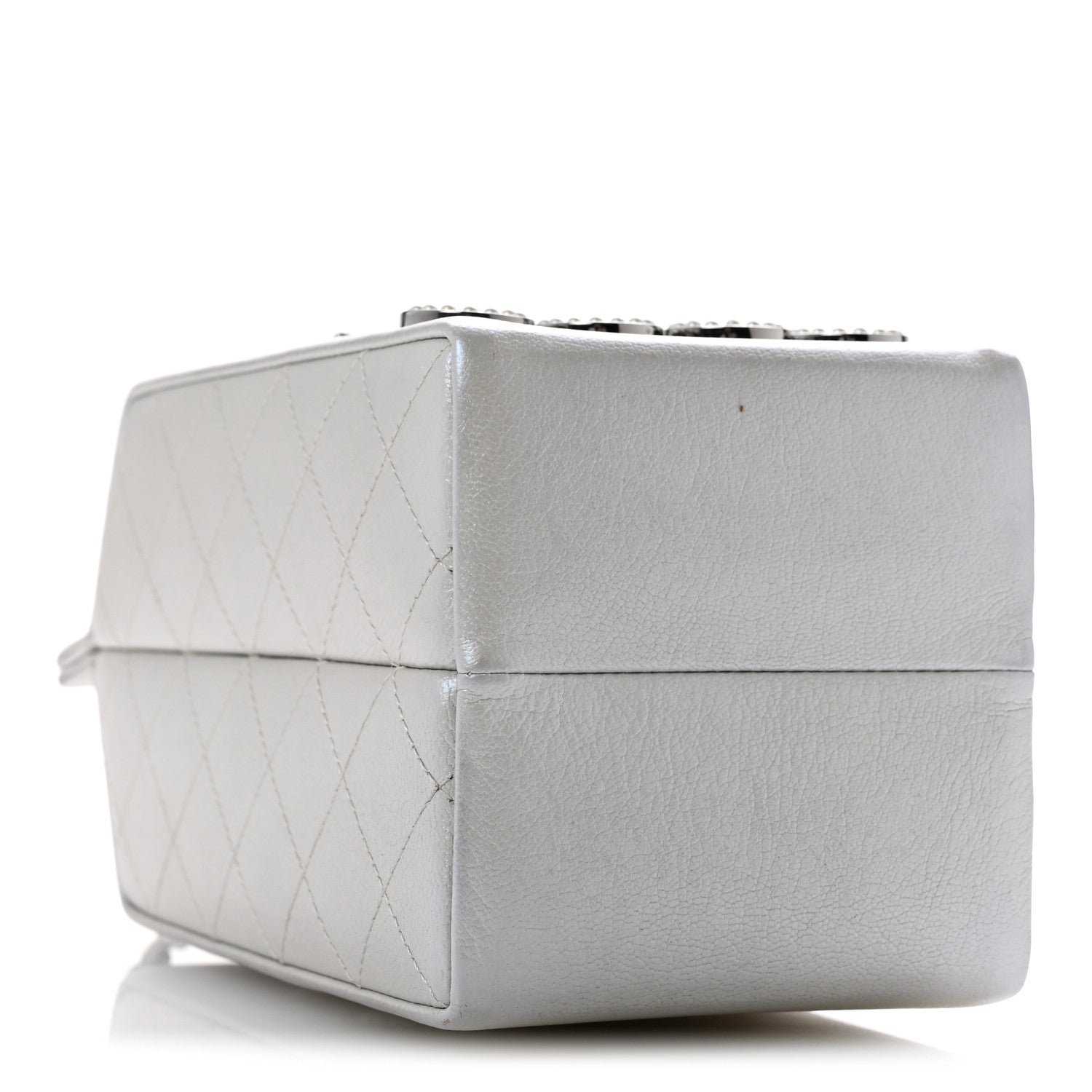 Chanel Metallic Goatskin Lait de Coco Milk Carton Bag Silver 4 of 14