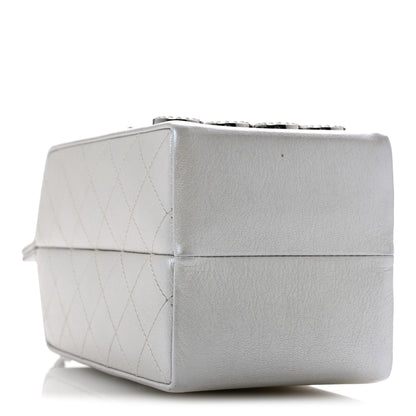 Chanel Metallic Goatskin Lait de Coco Milk Carton Bag Silver 4 of 14