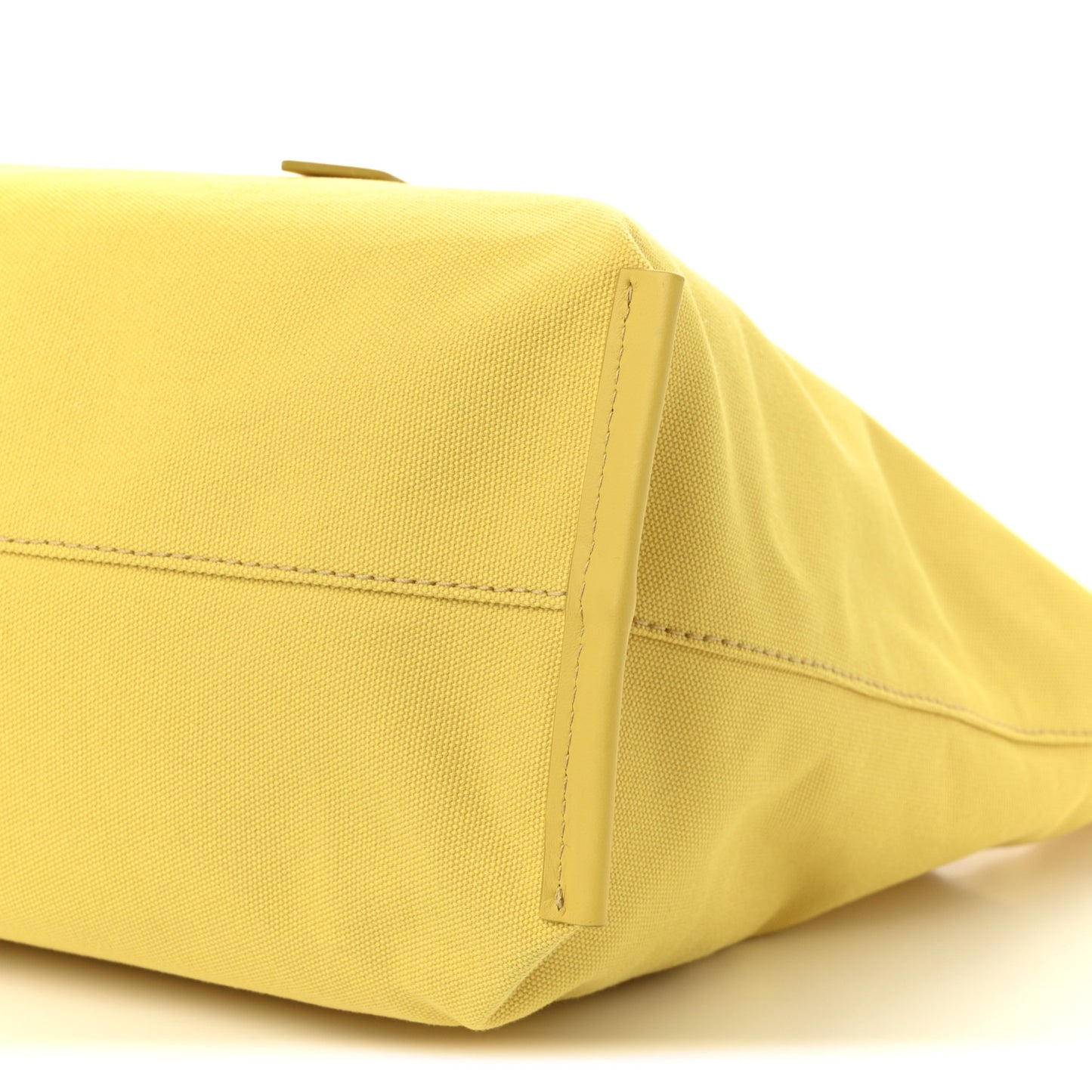 Canvas Calfskin Shopping Tote Yellow