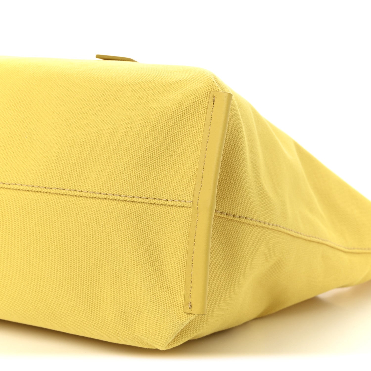 Miu Miu Canvas Calfskin Shopping Tote Yellow 10 of 10
