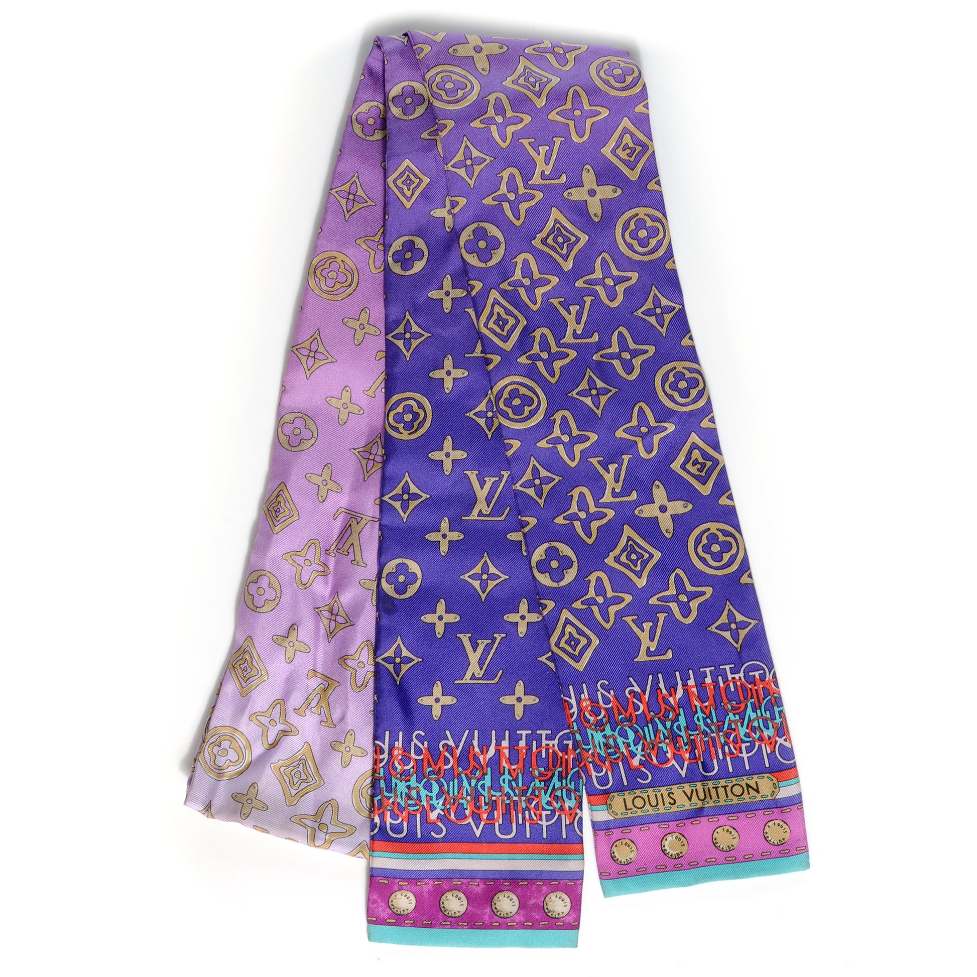 Louis Vuitton Silk Monogram Map Bandeau Blue Lagon 1 of 3