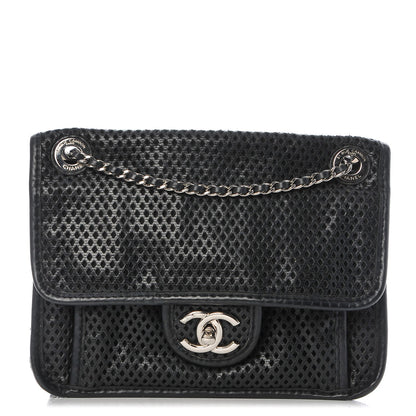 Chanel Metallic Perforated Calfskin Small Up In The Air Flap Black 1 of 9