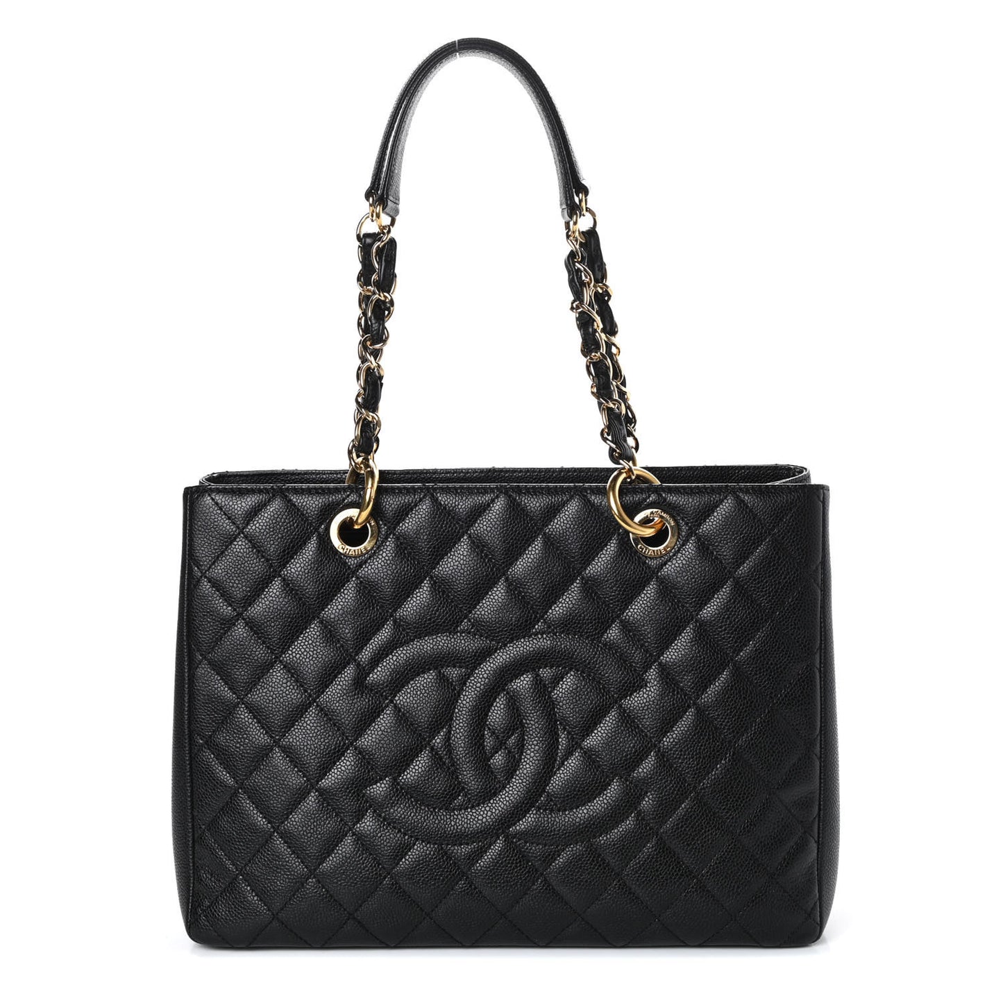 Caviar Quilted Grand Shopping Tote GST Black