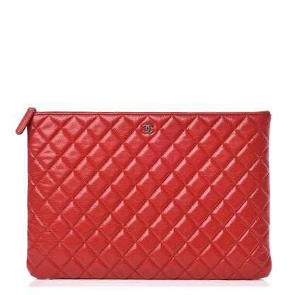 Chanel Caviar Large Cosmetic Case Red 1 of 11