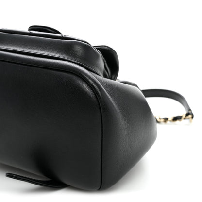 Chanel Lambskin Quilted Small Duma Drawstring Backpack Black 9 of 9