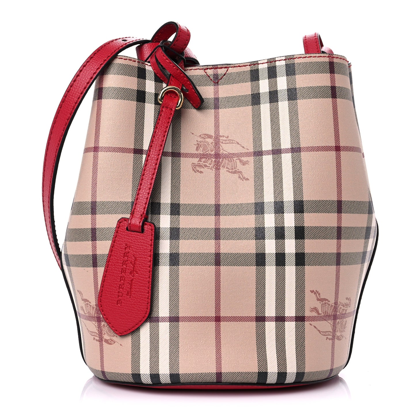 Haymarket Check Colours Small Lorne Bucket Crossbody Poppy Red