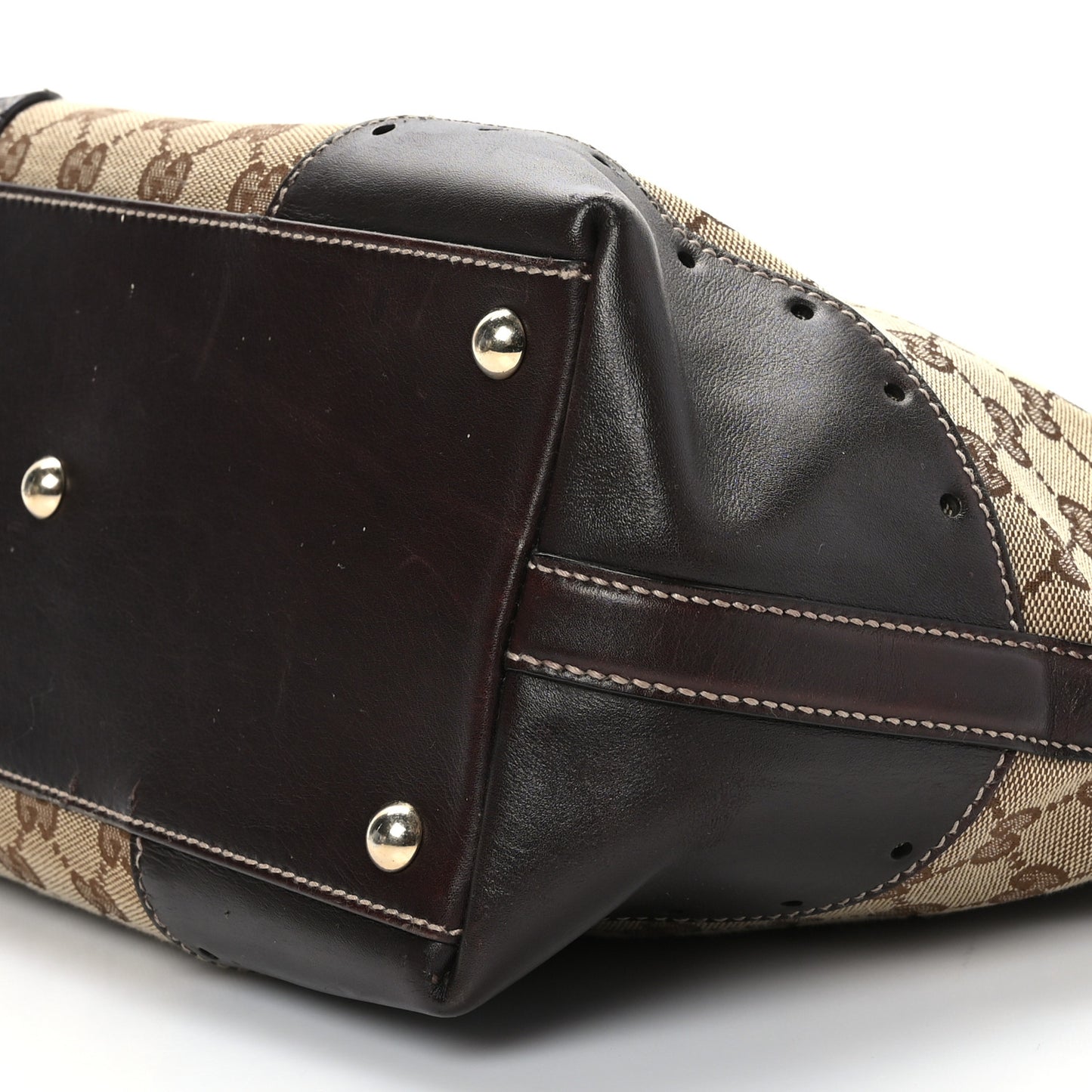Monogram Large Punch Tote Dark Brown