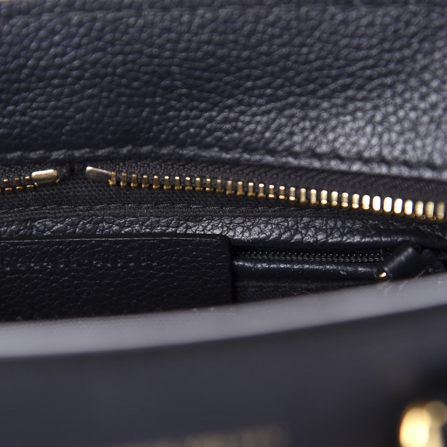 Pebbled Calfskin Mini Padlock Tote Black