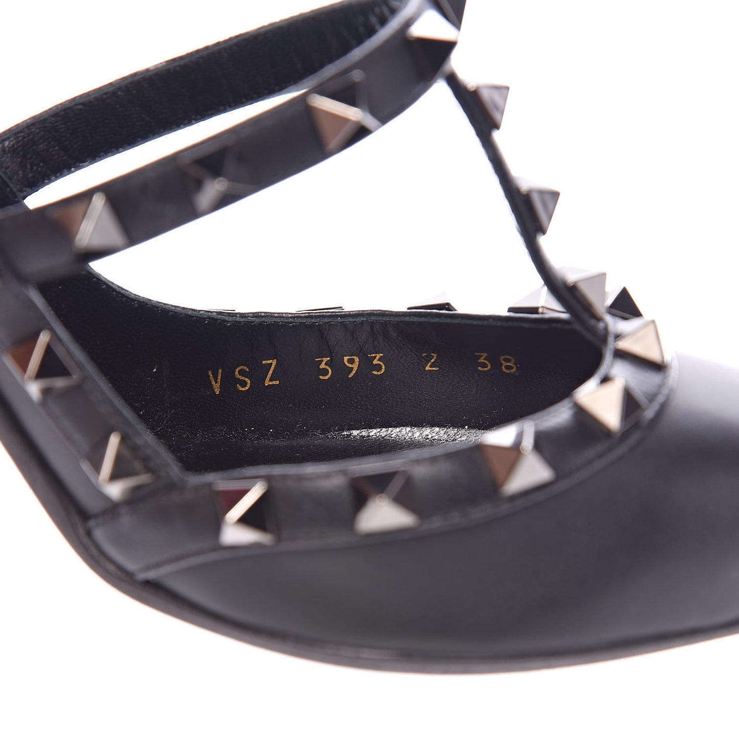 Nappa Rockstud Ankle Strap Pumps 38 Black
