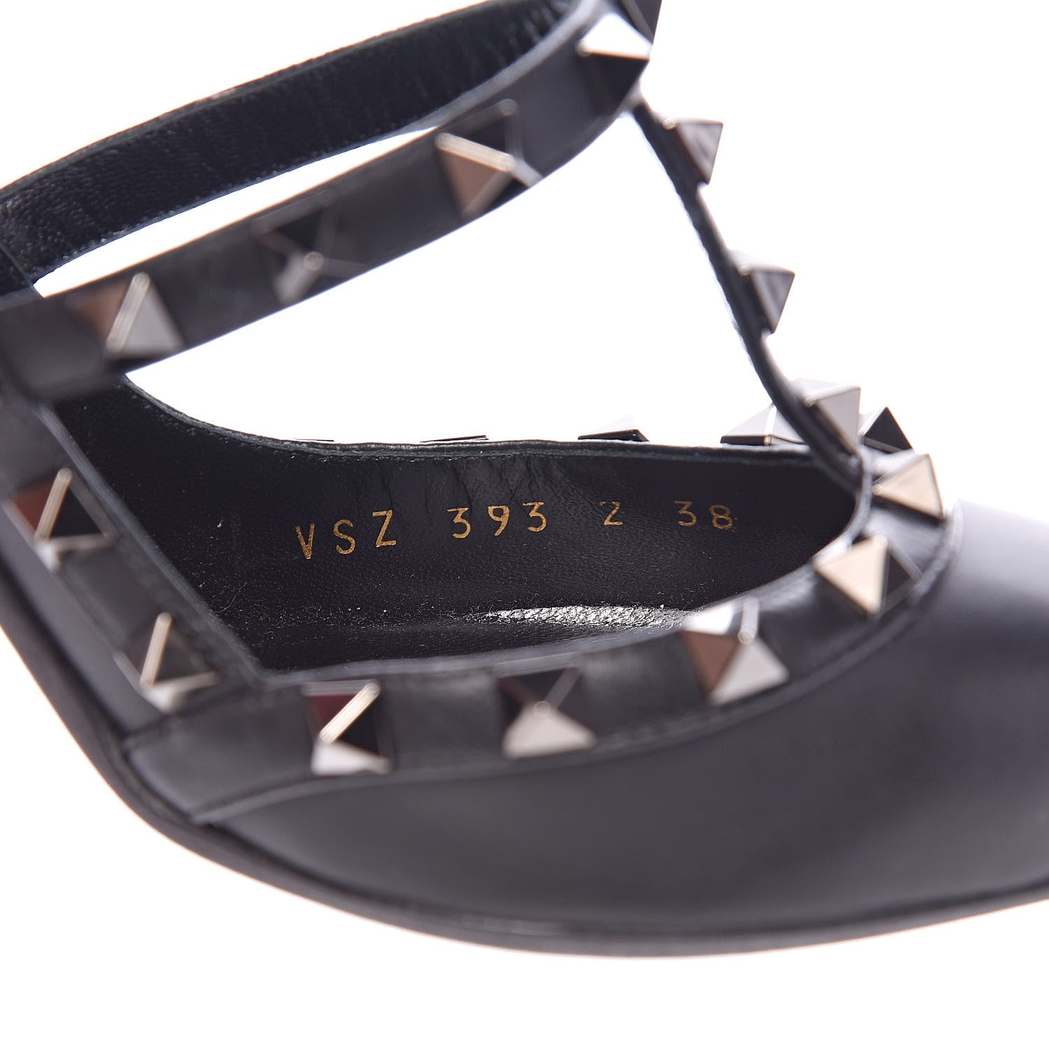 Valentino Garavani Nappa Rockstud Ankle Strap Pumps 38 Black 8 of 8