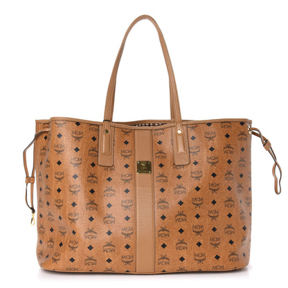 MCM Visetos Large Liz Reversible Shopper Tote Cognac 1 of 16