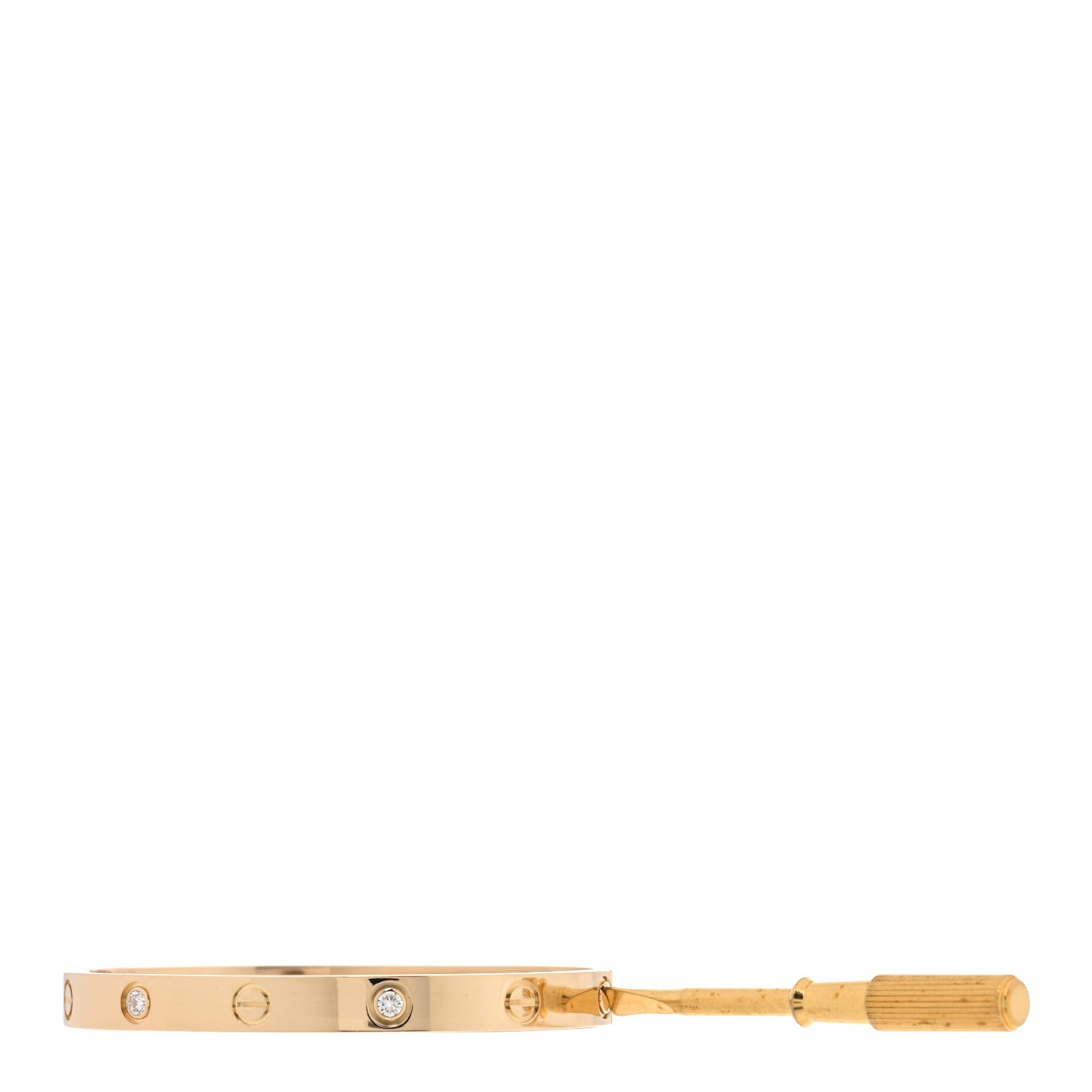 Cartier 18K Yellow Gold 4 Diamond LOVE Bracelet 17 6 of 6