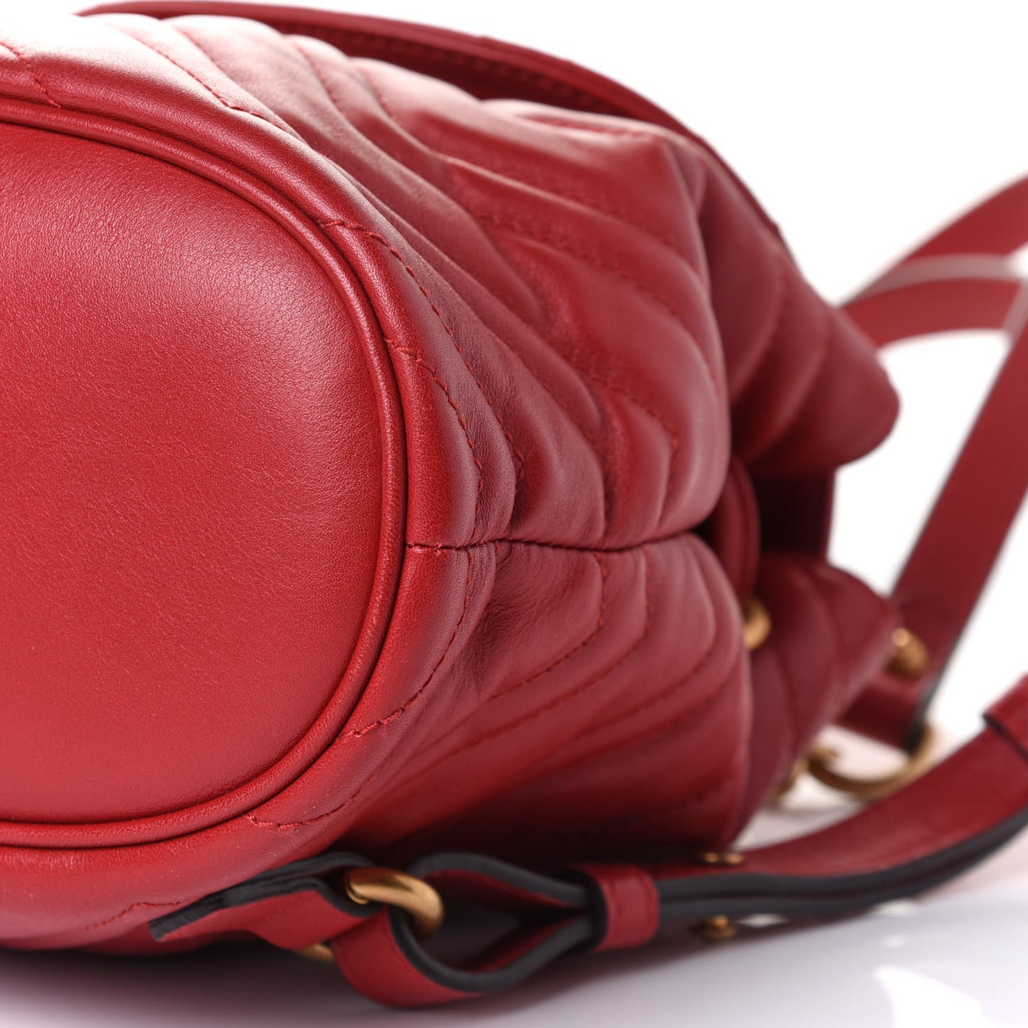 Calfskin Matelasse GG Marmont Flap Backpack Hibiscus Red