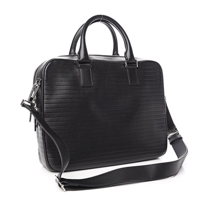 Christian Dior HOMME Calfskin Ribbed Briefcase Black 3 of 11