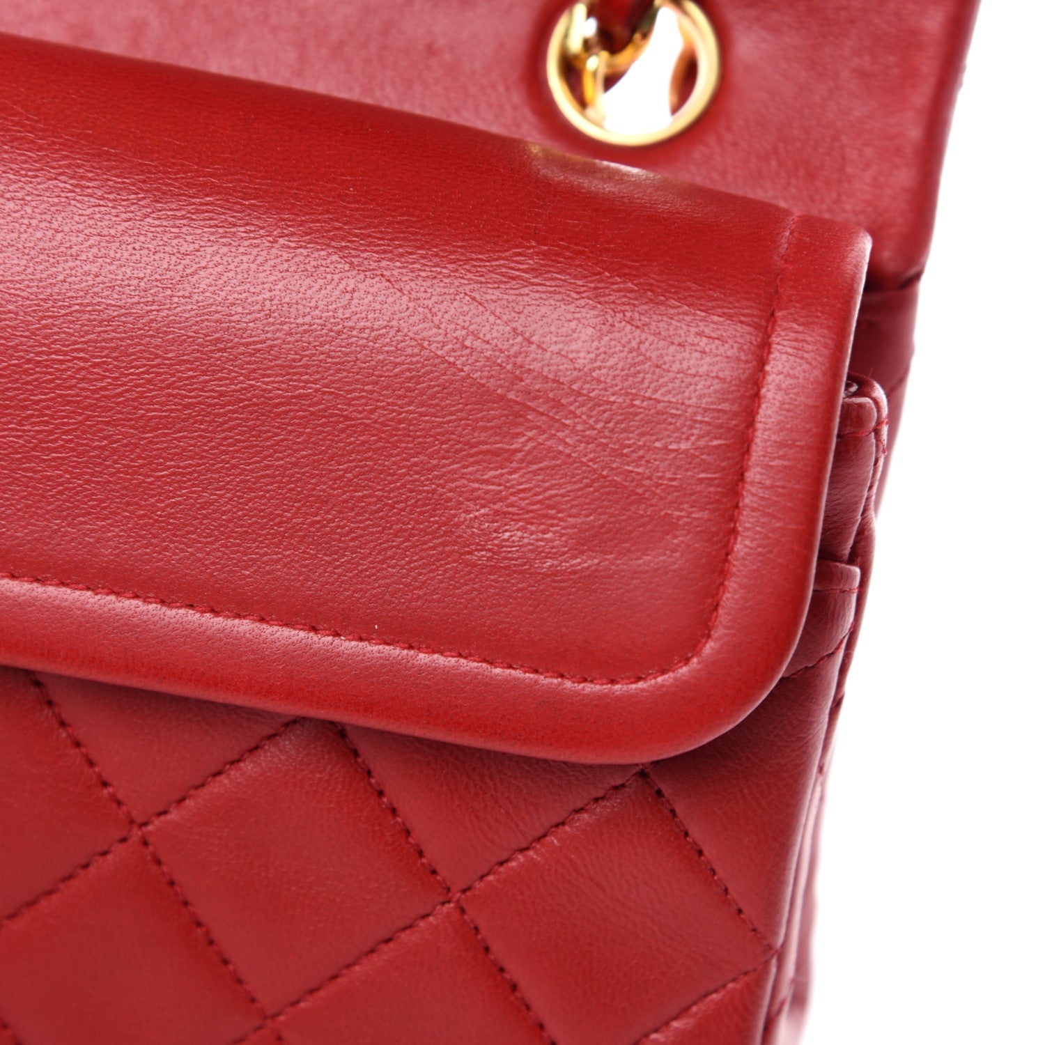 Chanel Lambskin Quilted Medium Double Flap Red 9 of 13