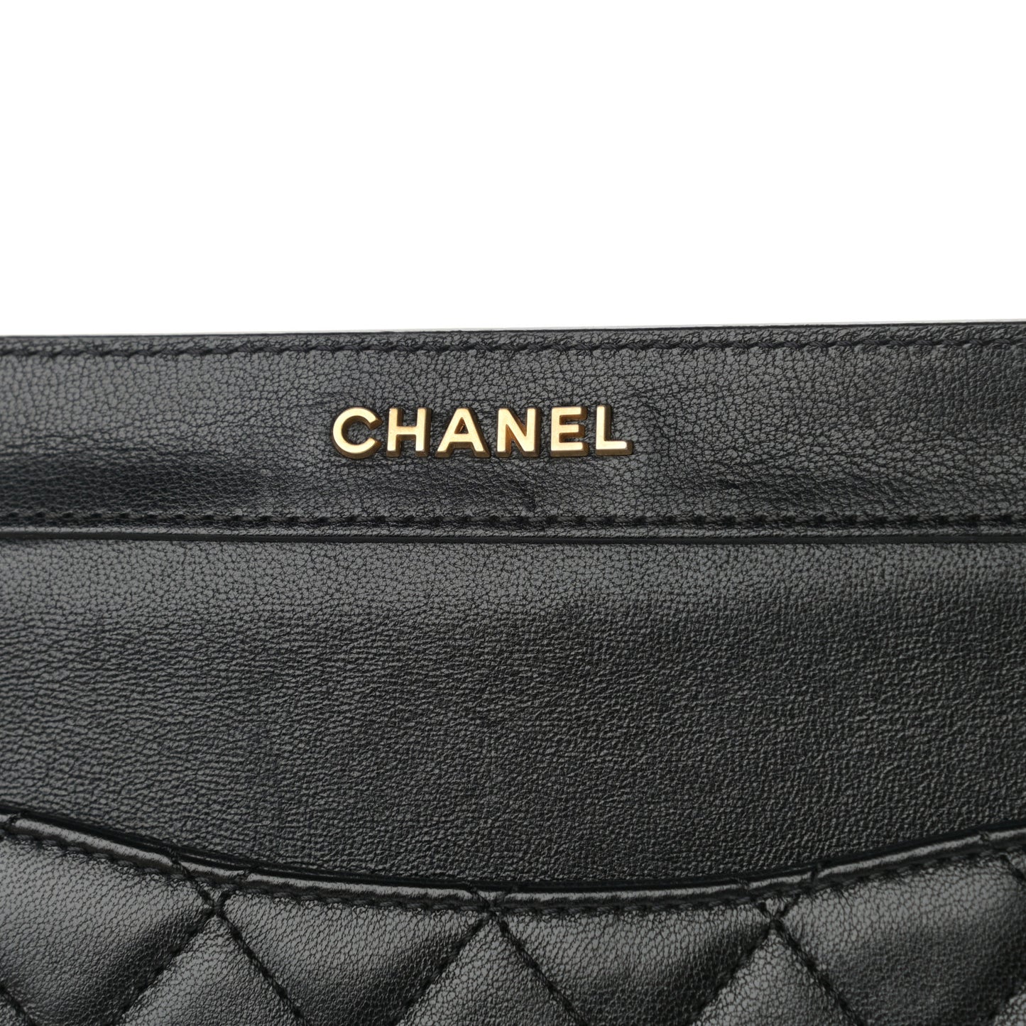 Lambskin Quilted Curved Flap Black