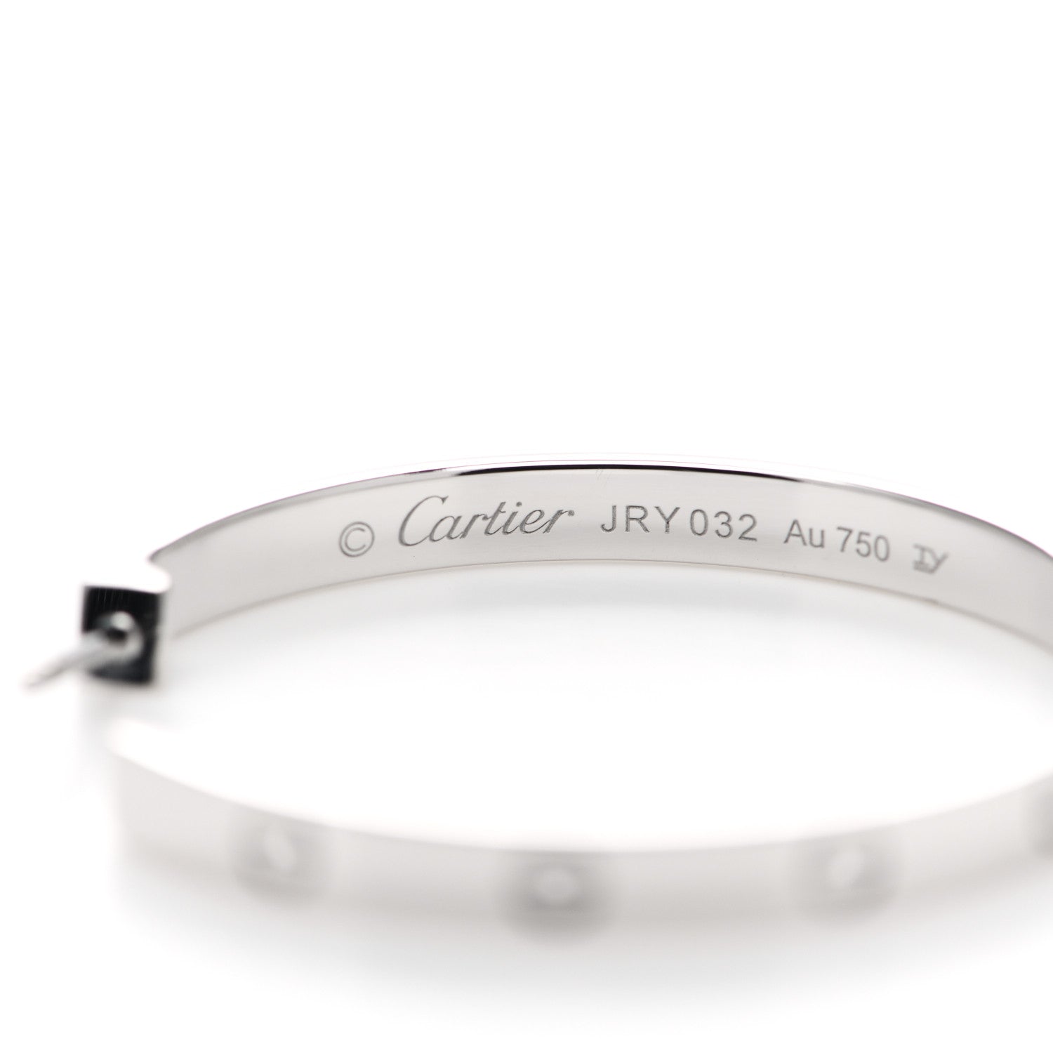 Cartier 18K White Gold Large LOVE Hoop Earrings 4 of 5