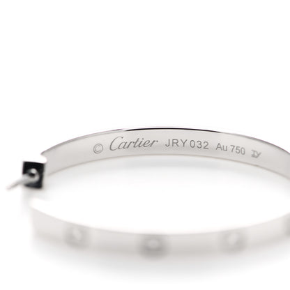 Cartier 18K White Gold Large LOVE Hoop Earrings 4 of 5