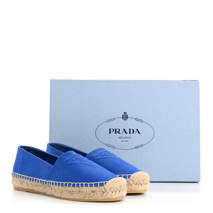 Prada Canvas Triangle Logo Espadrilles 35 Azzurro 10 of 10