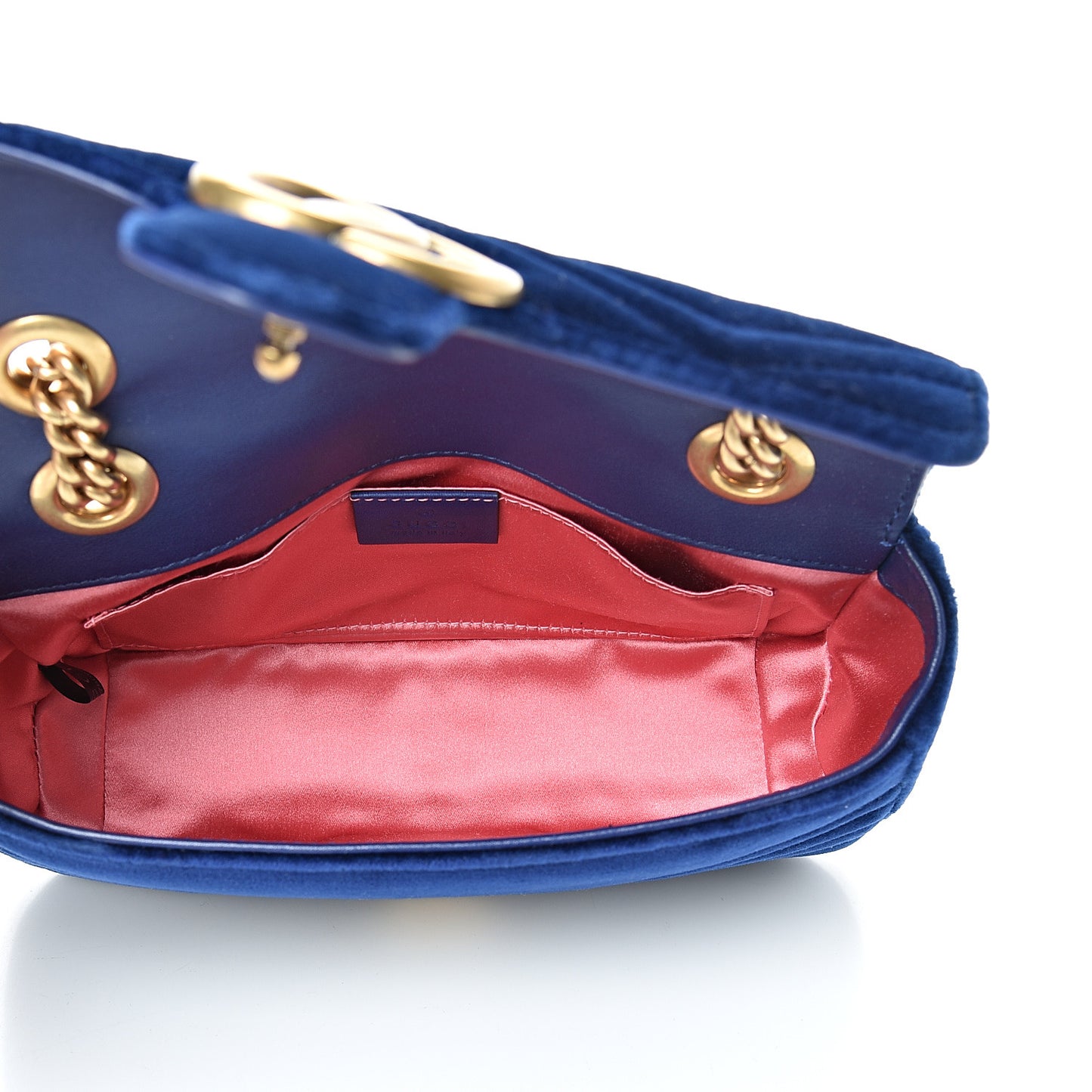 Velvet Matelasse Mini GG Marmont Shoulder Bag Cobalt Blue