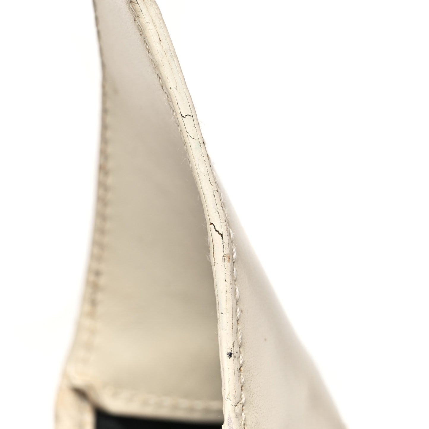 Canvas Calfskin Jackie O Chain Hobo White Black