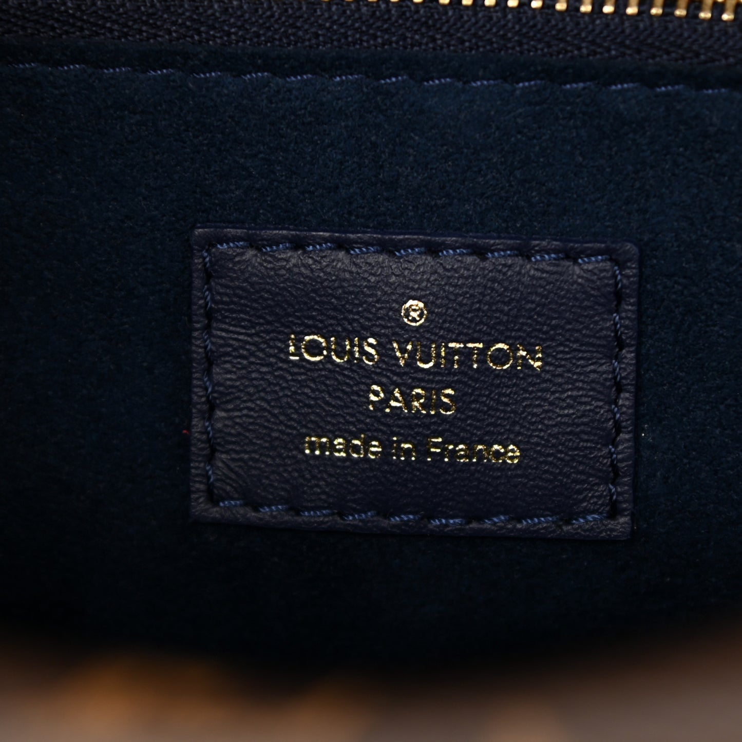 Grained Calfskin Monogram Double V Blue Marine