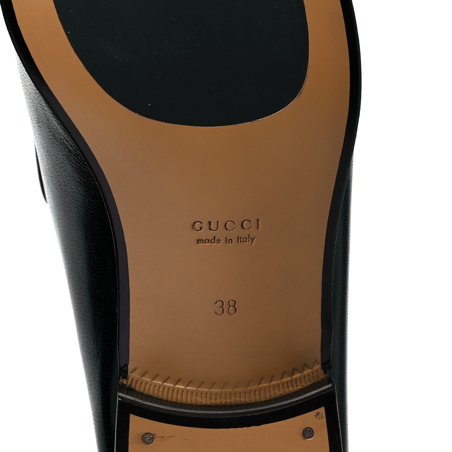Gucci Goatskin Womens Horsebit Mid-Heel Loafers 38 Black 6 of 10