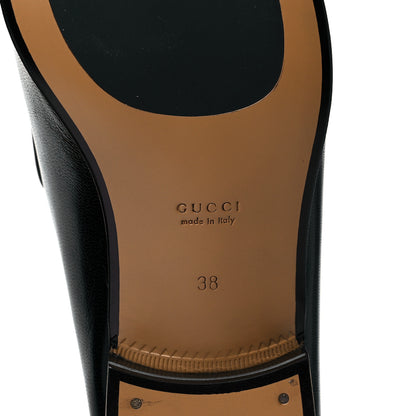 Gucci Goatskin Womens Horsebit Mid-Heel Loafers 38 Black 6 of 10