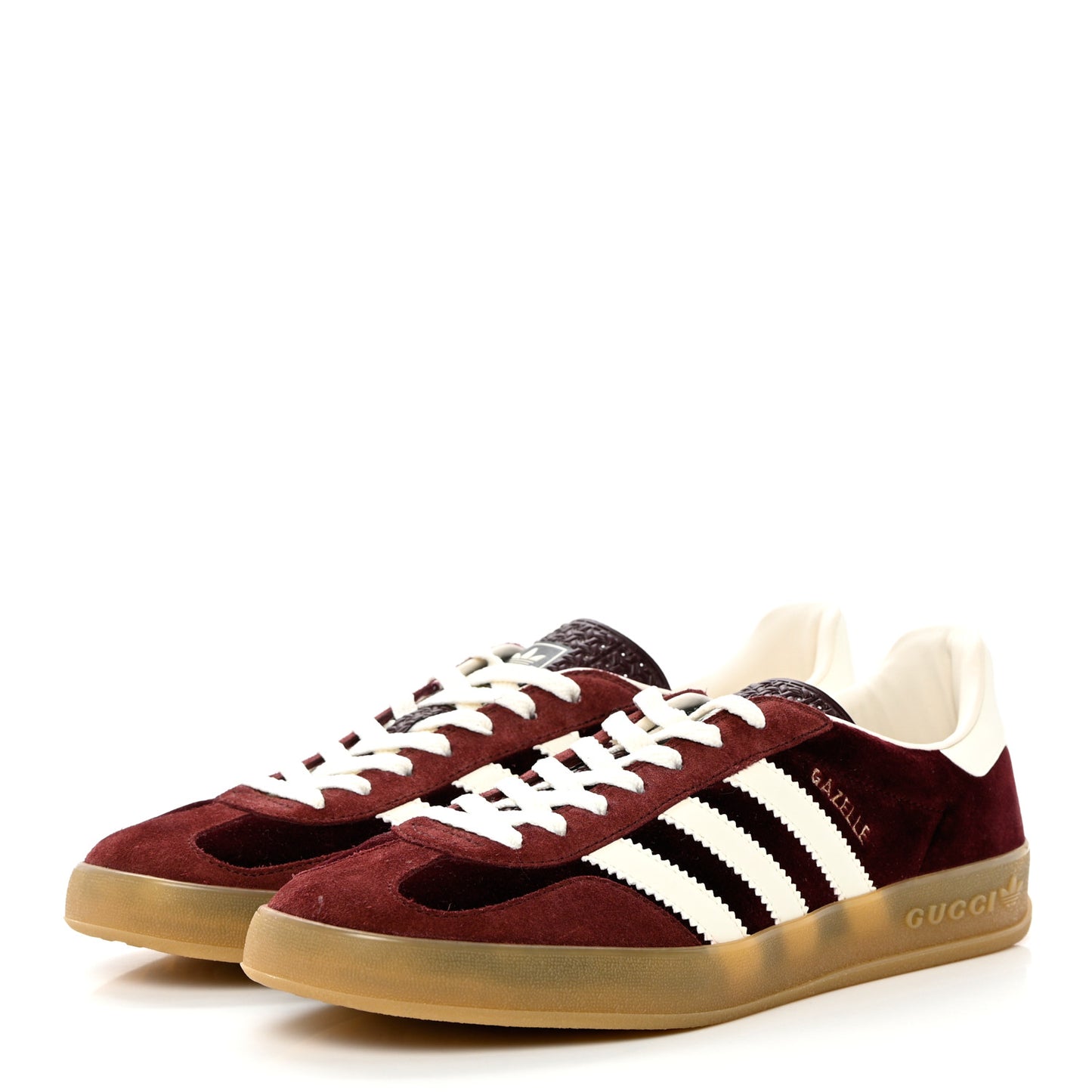 X ADIDAS Softy Velvet Suede Madeira Demetra Mens Gazelle Sneakers 8.5 Bordeaux Velvet Cherry Off White