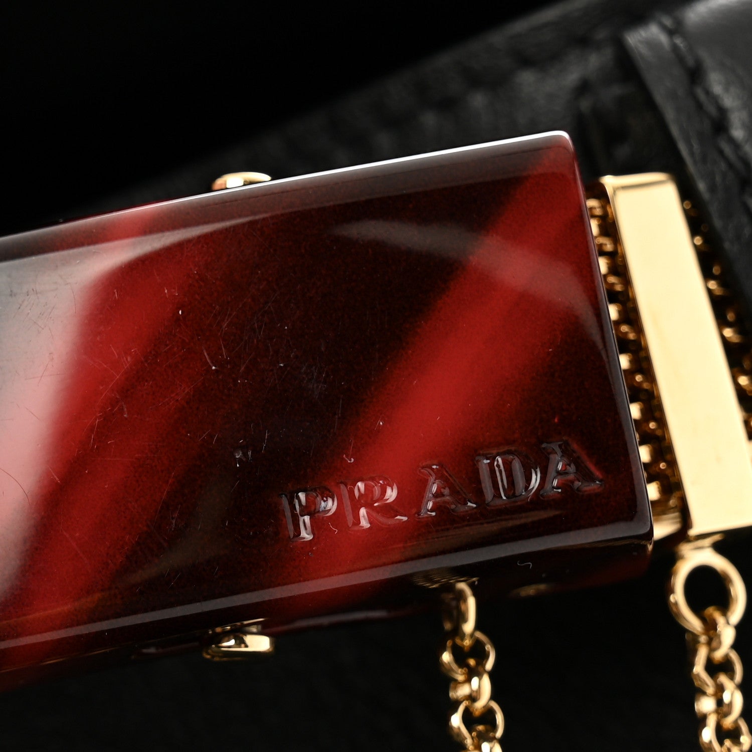 Prada Calfskin Buckle Bag With Jeweled Belt Black 12 of 12