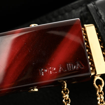 Prada Calfskin Buckle Bag With Jeweled Belt Black 12 of 12