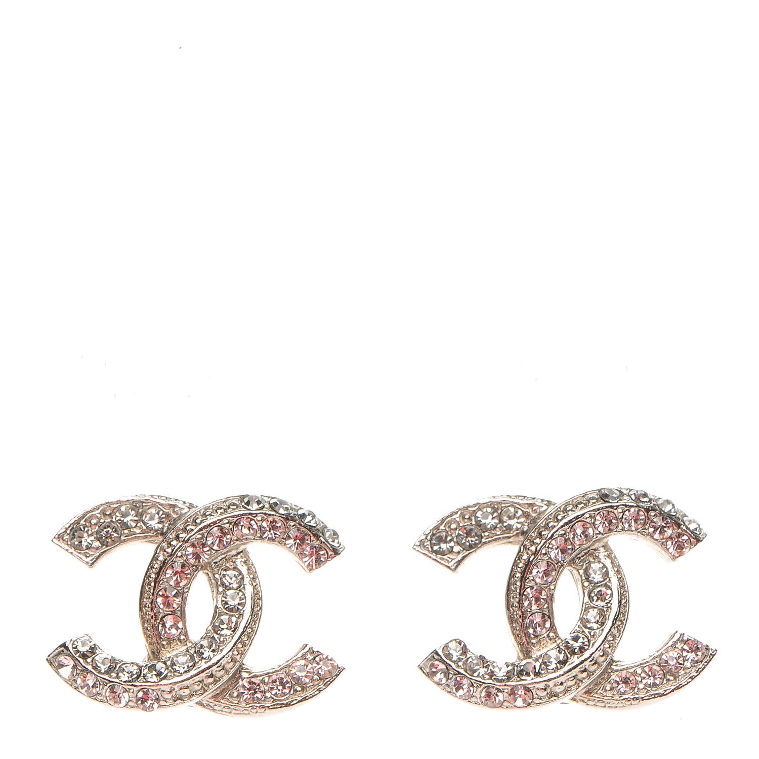 Chanel Crystal CC Earrings Silver 1 of 5