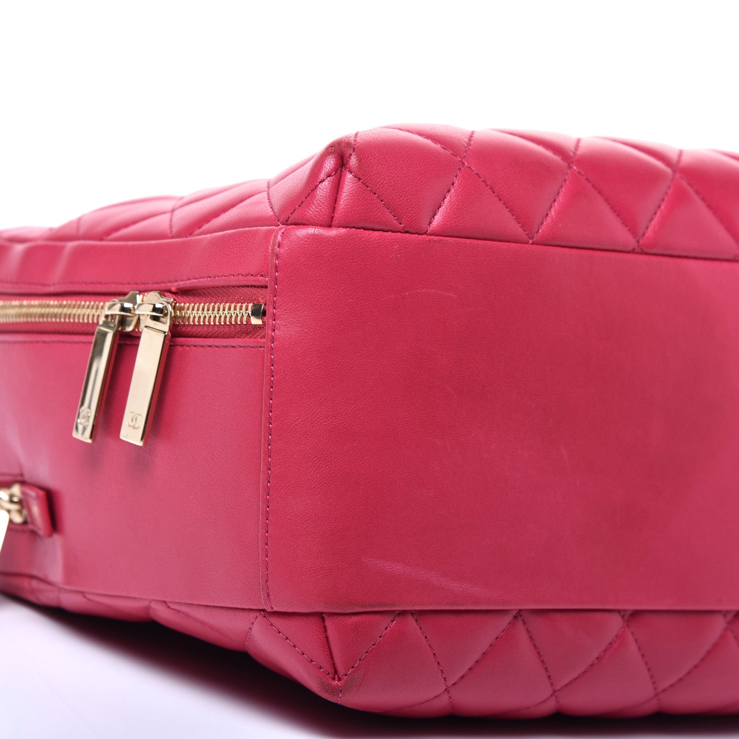 Chanel Lambskin Quilted Large Trendy CC Bowling Bag Dark Pink 7 of 13