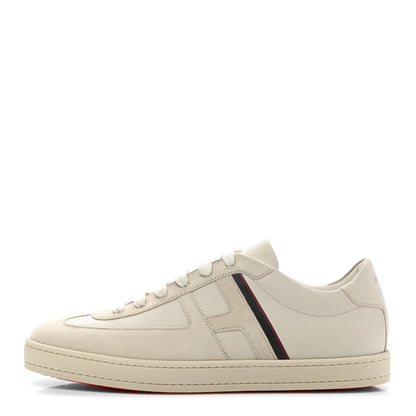 Hermes Epsom Suede Goatskin Mens Boomerang Sneakers 45 Beige Glaise 1 of 10