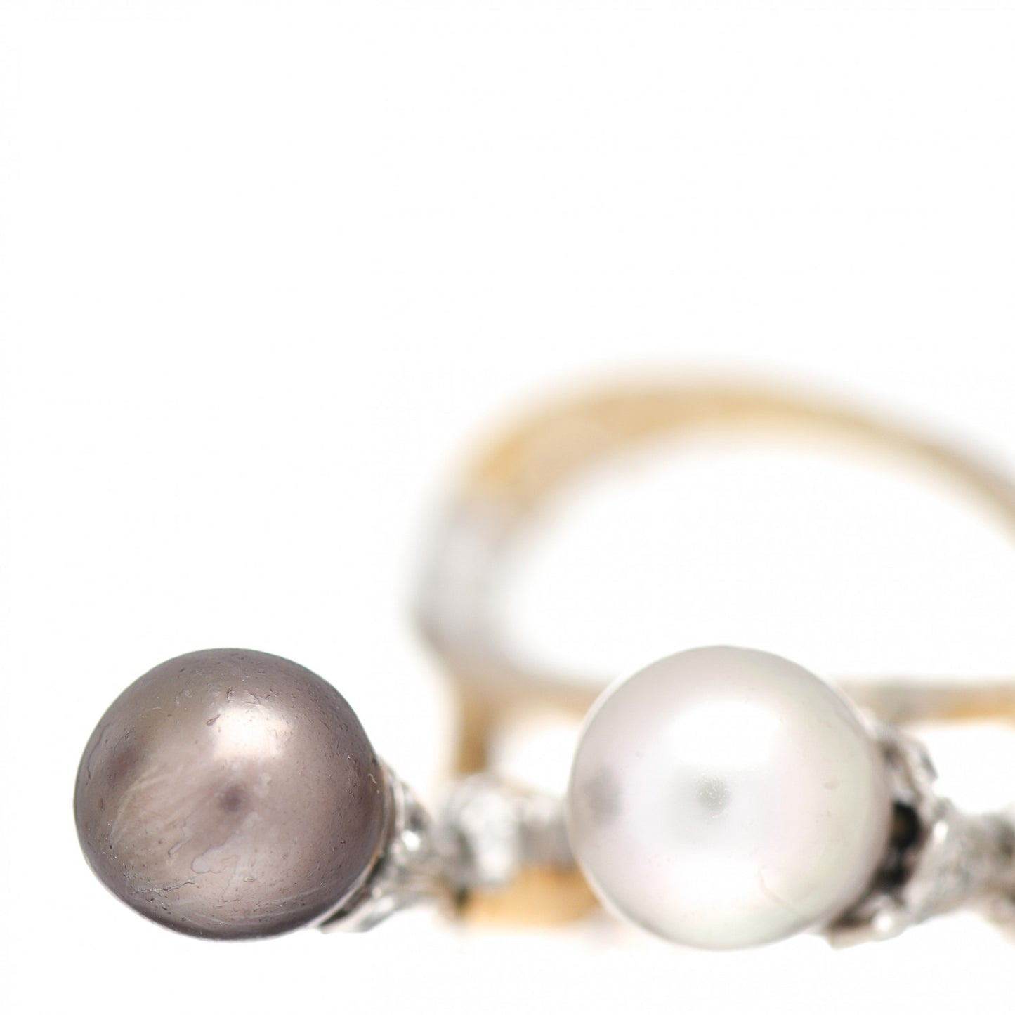 18K Yellow Gold Platinum Diamond Natural Saltwater Pearl Belle Epoque Bow Brooch